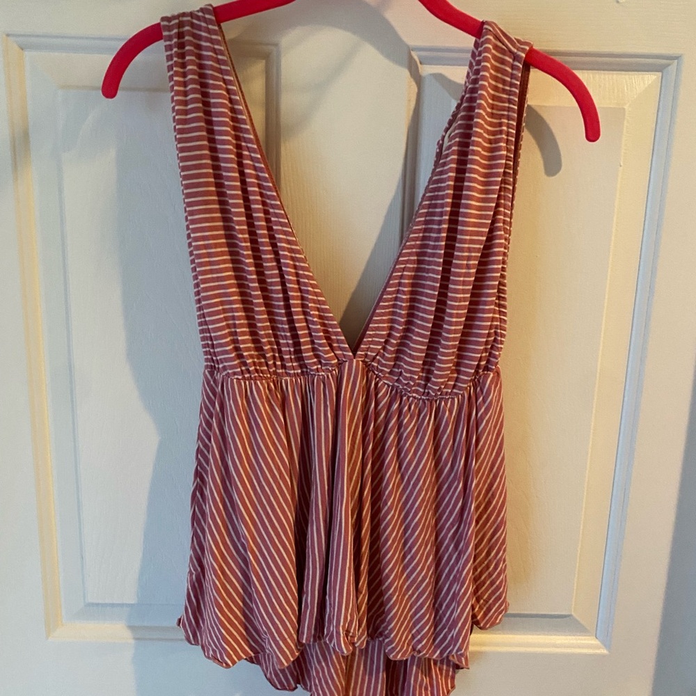 Fantastic Fawn pink and white Tank Top